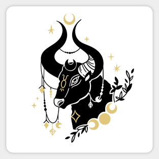 Black and Gold Zodiac Sign TAURUS Sticker